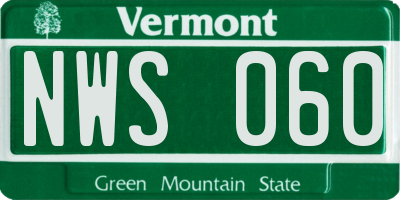 VT license plate NWS060