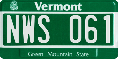 VT license plate NWS061