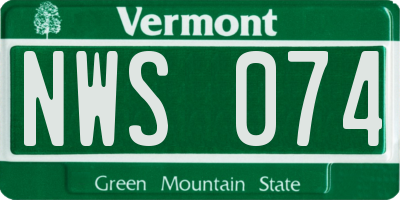 VT license plate NWS074