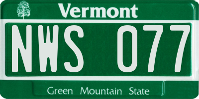 VT license plate NWS077