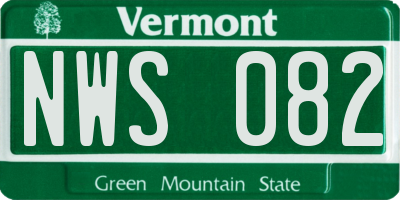 VT license plate NWS082