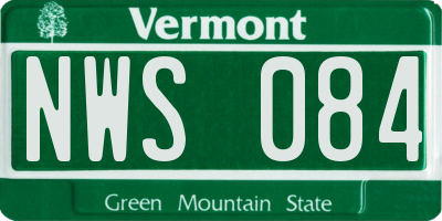 VT license plate NWS084