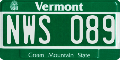 VT license plate NWS089