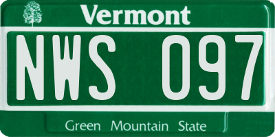 VT license plate NWS097