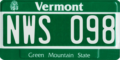 VT license plate NWS098