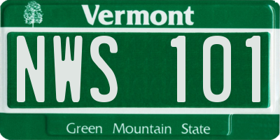VT license plate NWS101