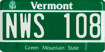 VT license plate NWS108