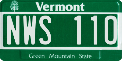 VT license plate NWS110