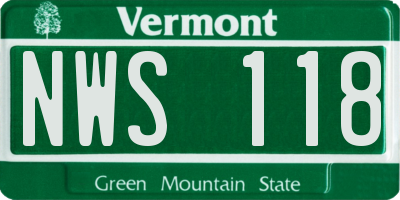 VT license plate NWS118