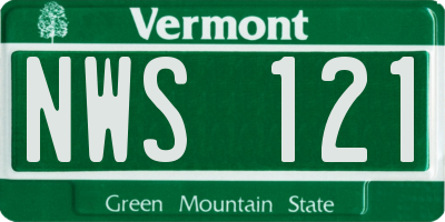 VT license plate NWS121