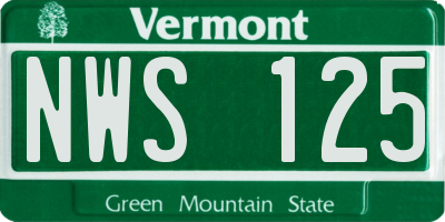 VT license plate NWS125