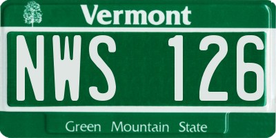 VT license plate NWS126