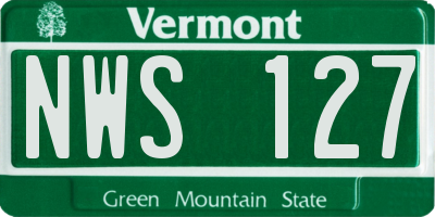 VT license plate NWS127