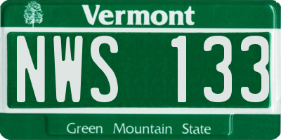 VT license plate NWS133