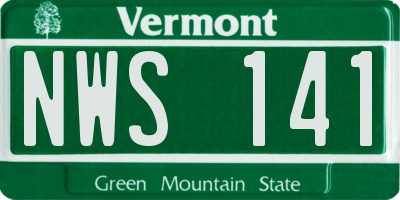 VT license plate NWS141