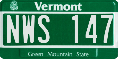 VT license plate NWS147