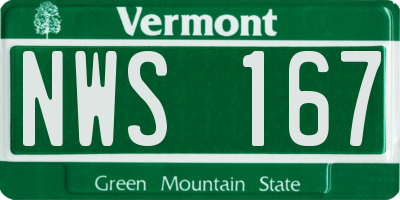 VT license plate NWS167