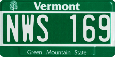 VT license plate NWS169