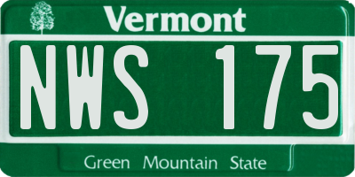 VT license plate NWS175