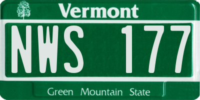 VT license plate NWS177