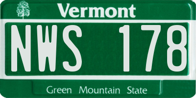 VT license plate NWS178