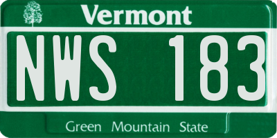 VT license plate NWS183