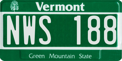 VT license plate NWS188