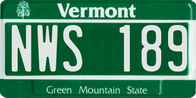 VT license plate NWS189