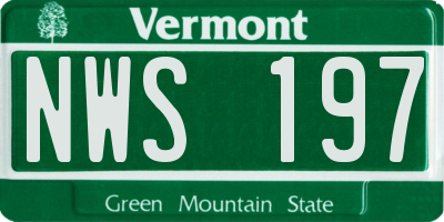 VT license plate NWS197