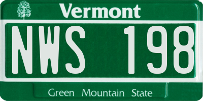 VT license plate NWS198
