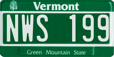 VT license plate NWS199