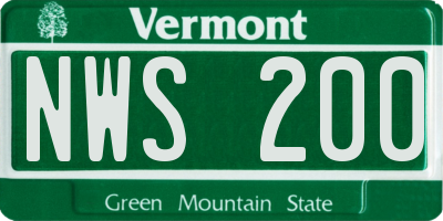 VT license plate NWS200