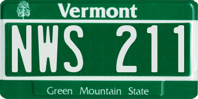 VT license plate NWS211