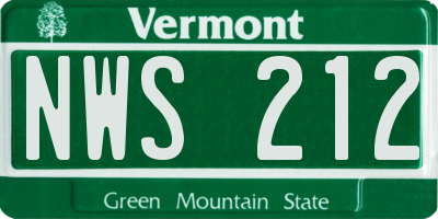 VT license plate NWS212