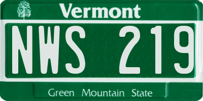 VT license plate NWS219