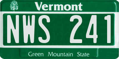 VT license plate NWS241