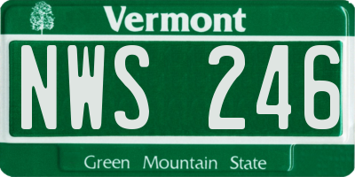 VT license plate NWS246