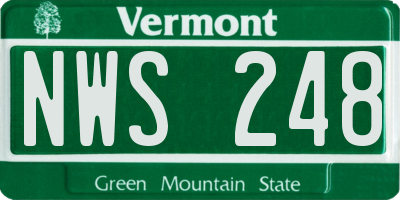 VT license plate NWS248