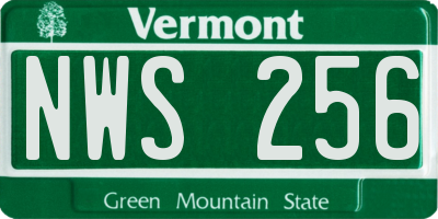 VT license plate NWS256