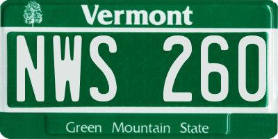 VT license plate NWS260