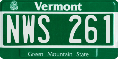 VT license plate NWS261