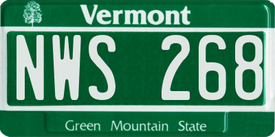 VT license plate NWS268
