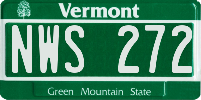 VT license plate NWS272