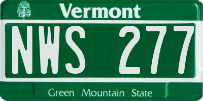 VT license plate NWS277