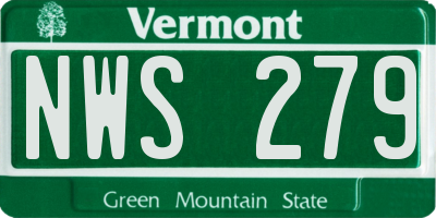 VT license plate NWS279