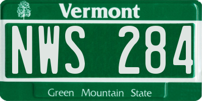 VT license plate NWS284