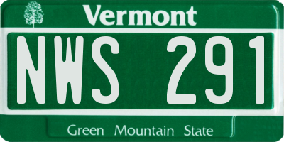 VT license plate NWS291