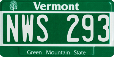 VT license plate NWS293