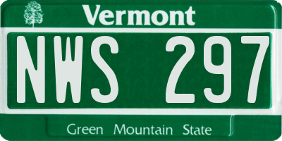 VT license plate NWS297