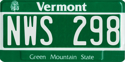 VT license plate NWS298